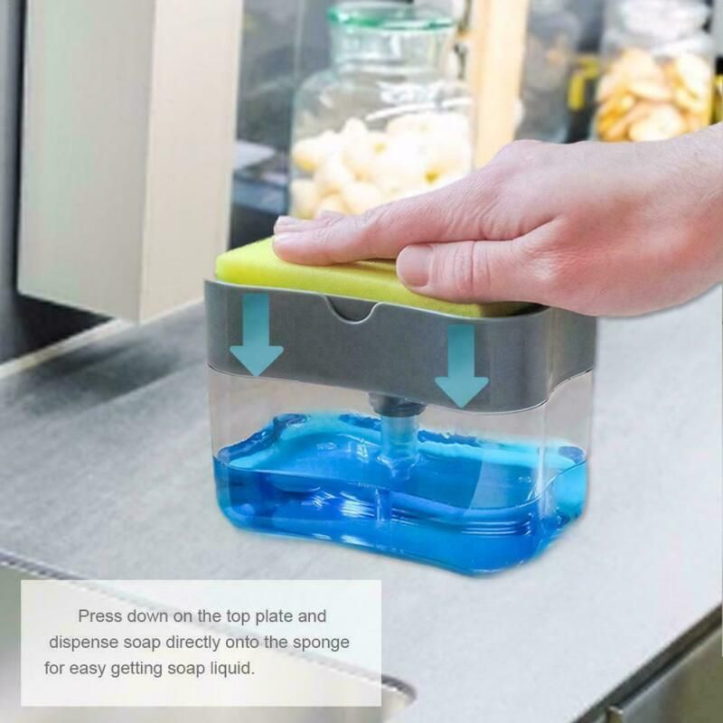 2-in-1 Kitchen Soap Dispenser With Sponge | Soap Pump Holder | Kitchen Dishwashing Soap Holder | Soap Pump Dispenser View Gallery - Pakistan