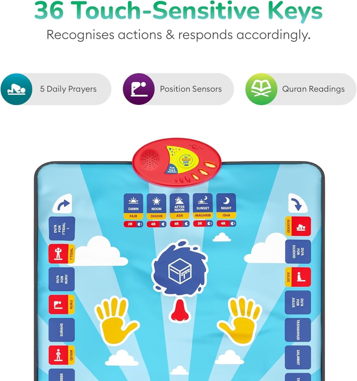 Educational Interactive Prayer Mat for Kids – Touch Sensitive Salah Mat with Audio Learning & 7 Languages View Gallery - Pakistan