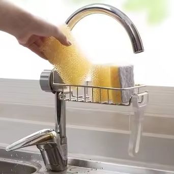 Stainless Steel Adjusting Multifunctional Kitchen Faucet Sponge Holder Durable And Convenient Storage Solution For Everyday Use View Gallery - Pakistan