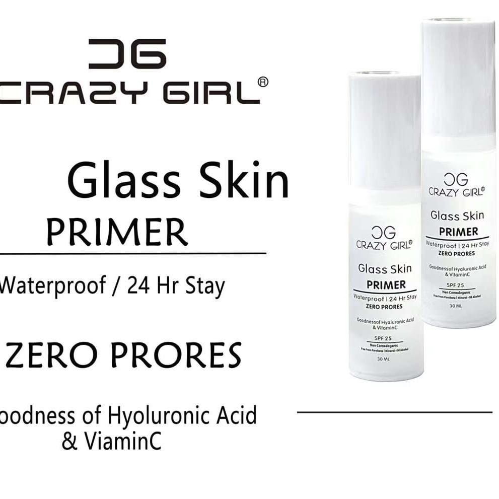 Crazy Girl Glass Skin Primer: Pore-Blurring, Hydrating & Illuminating Primer for a Flawless, Glass-Like Finish | 30ml View Gallery - Pakistan