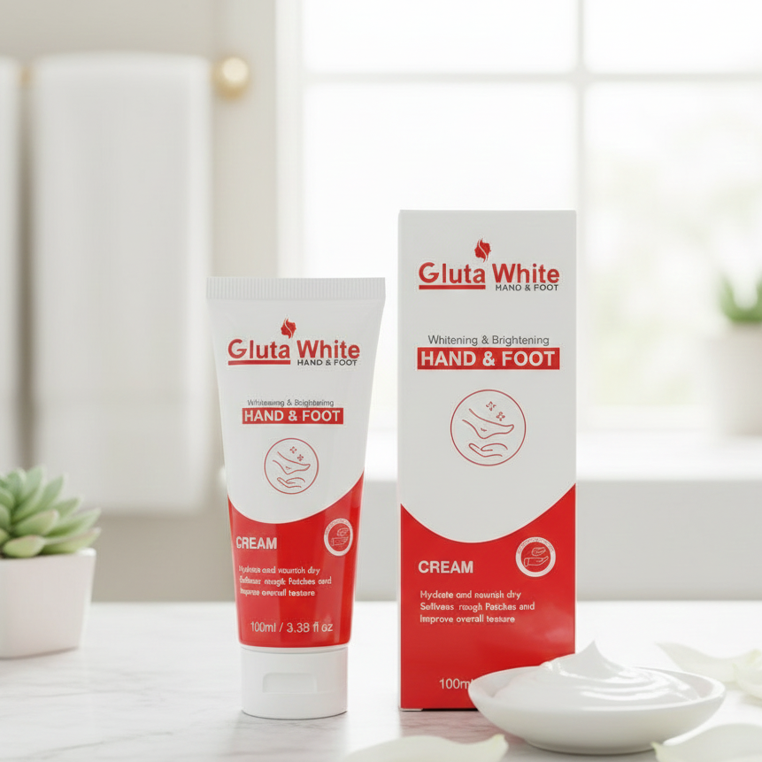 Gluta White Hand &amp; Foot Whitening &amp; Brightening Cream – Professional Formula for Radiant, Even-Toned Skin ( 100ml )