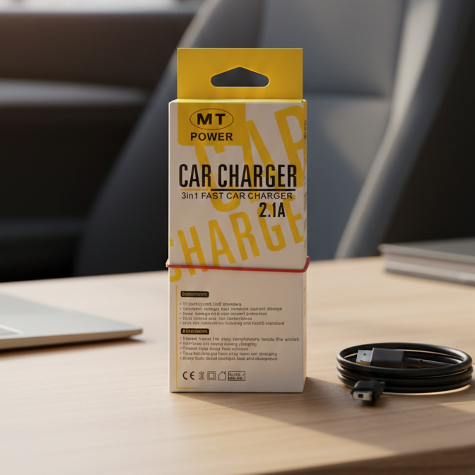 MT Power 3 In 1 Fast Car Charger 2.1A High Speed Charging Solution For Multiple Devices In Vehicle View Gallery - Pakistan