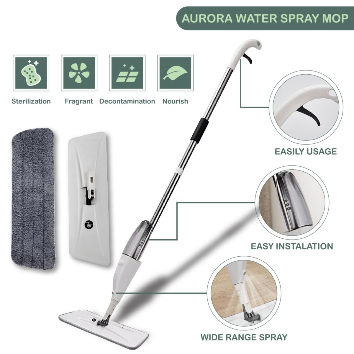 360 Rotating Spray Mop For Floor Cleaning With Refillable Bottle Providing Easy Use Durable Quality