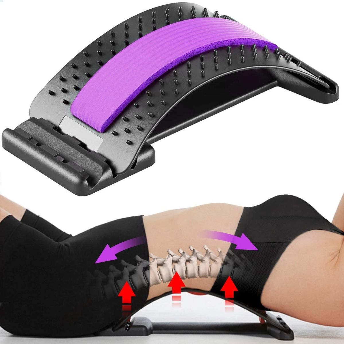 Chiropractic Magic Back Stretcher | Lumbar Massage Support | Spine Pain Relief | Posture Corrector View Gallery - Pakistan