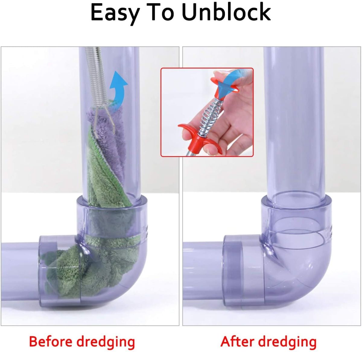 Metal Flexible 60cm Wire Brush Drain Cleaner | Sink, Sewer & Pipe Dredging Tool | Clog Remover View Gallery - Pakistan