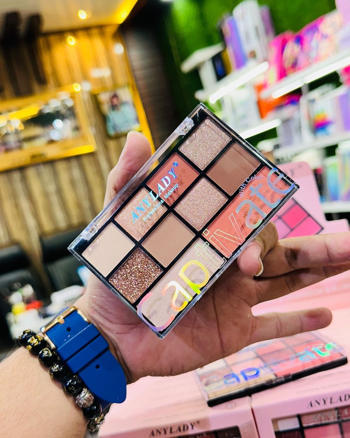 ANYLADY Captivate Professional Makeup Palette - 9-Shade Eyeshadow & Blusher Kit with High-Pigment Matte, Shimmer & Glitter Finishes View Gallery - Pakistan