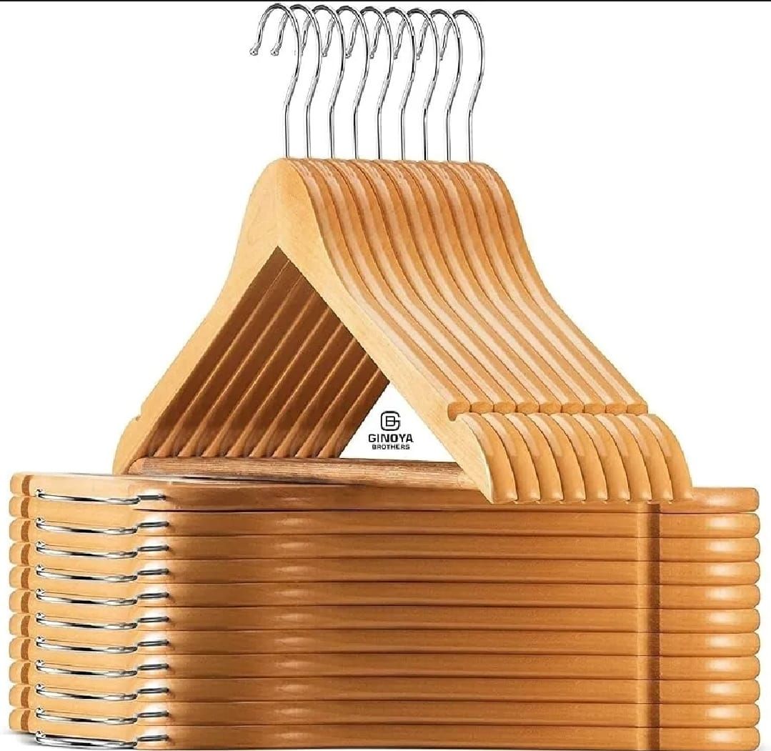 1Pc Premium Wooden Clothes Hangers Pack Non Slip Heavy Duty Coat And Suit Hangers With 360 Rotating Hook View Gallery - Pakistan