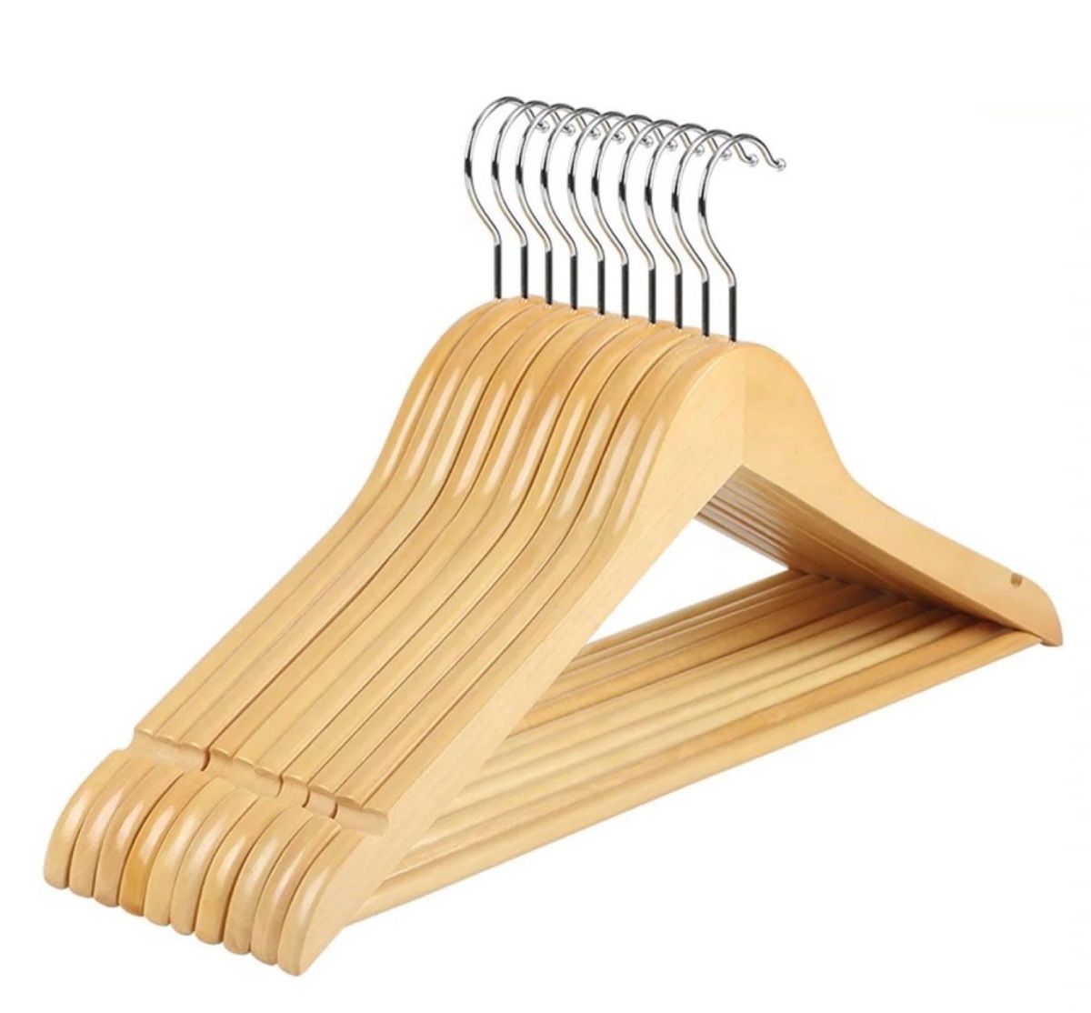1Pc Premium Wooden Clothes Hangers Pack Non Slip Heavy Duty Coat And Suit Hangers With 360 Rotating Hook View Gallery - Pakistan