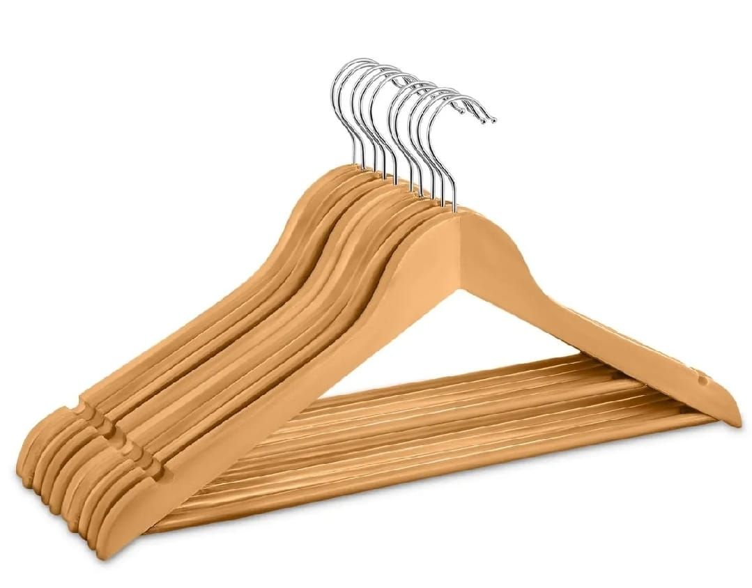 1Pc Premium Wooden Clothes Hangers Pack Non Slip Heavy Duty Coat And Suit Hangers With 360 Rotating Hook View Gallery - Pakistan