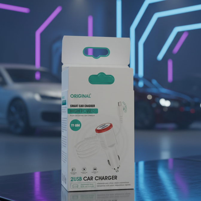 YY 004 2USB Smart Car Charger Providing Fast Charging Dual Port Reliable Performance Durable Quality (Random Color) View Gallery - Pakistan
