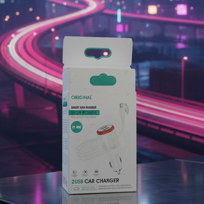 YY 004 2USB Smart Car Charger Providing Fast Charging Dual Port Reliable Performance Durable Quality (Random Color) View Gallery - Pakistan