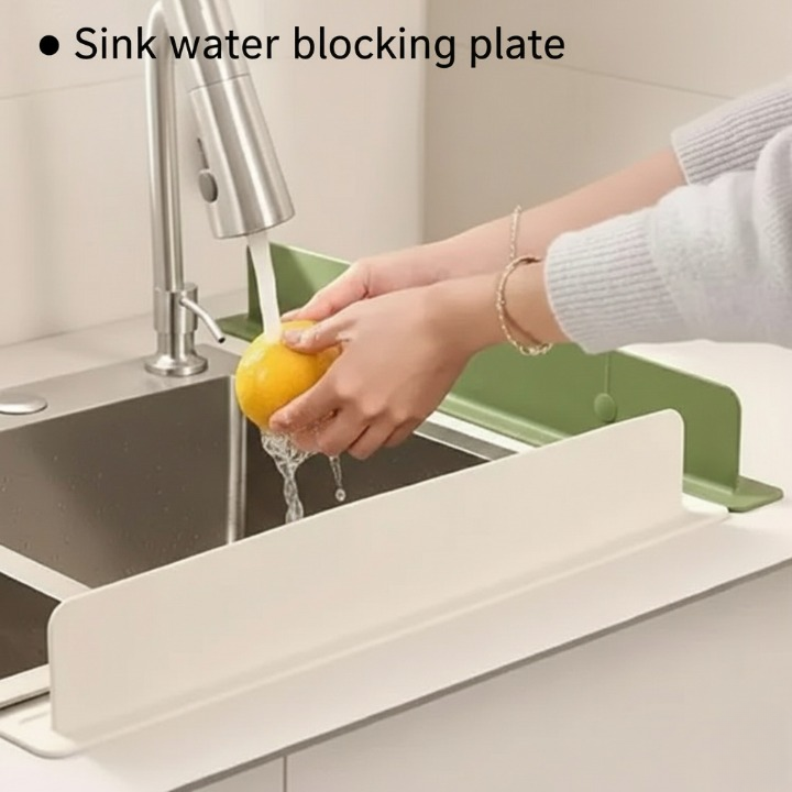 Silicone Sink Splash Guard With Suction For Kitchen And Bathroom Flexible Water Splash Stopper (Random Color)