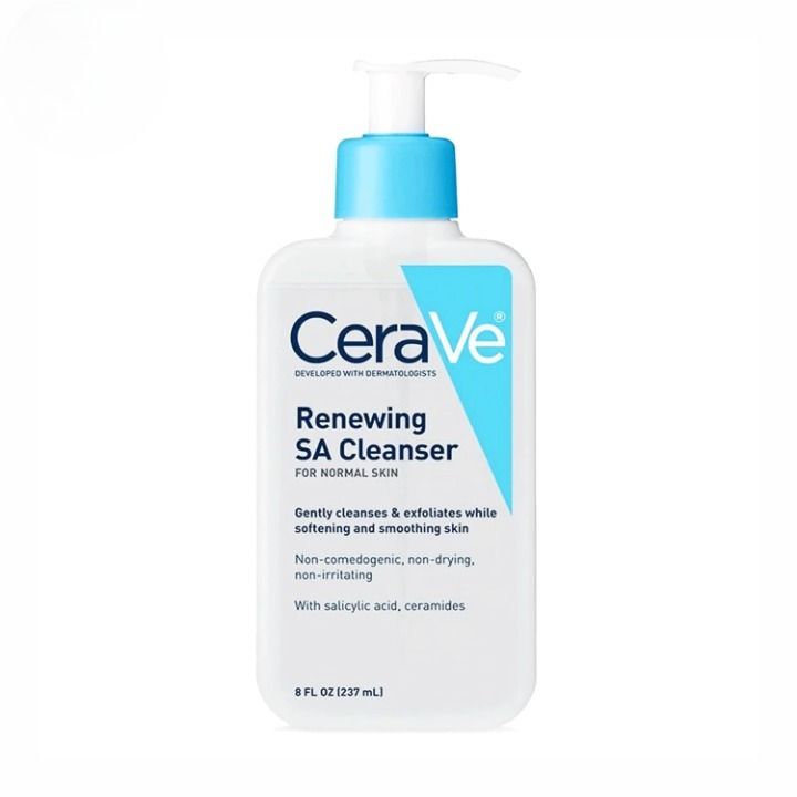 CeraVe Renewing SA Cleanser with Salicylic Acid – Exfoliating Face &amp; Body Wash for Rough, Bumpy Skin (237ml)