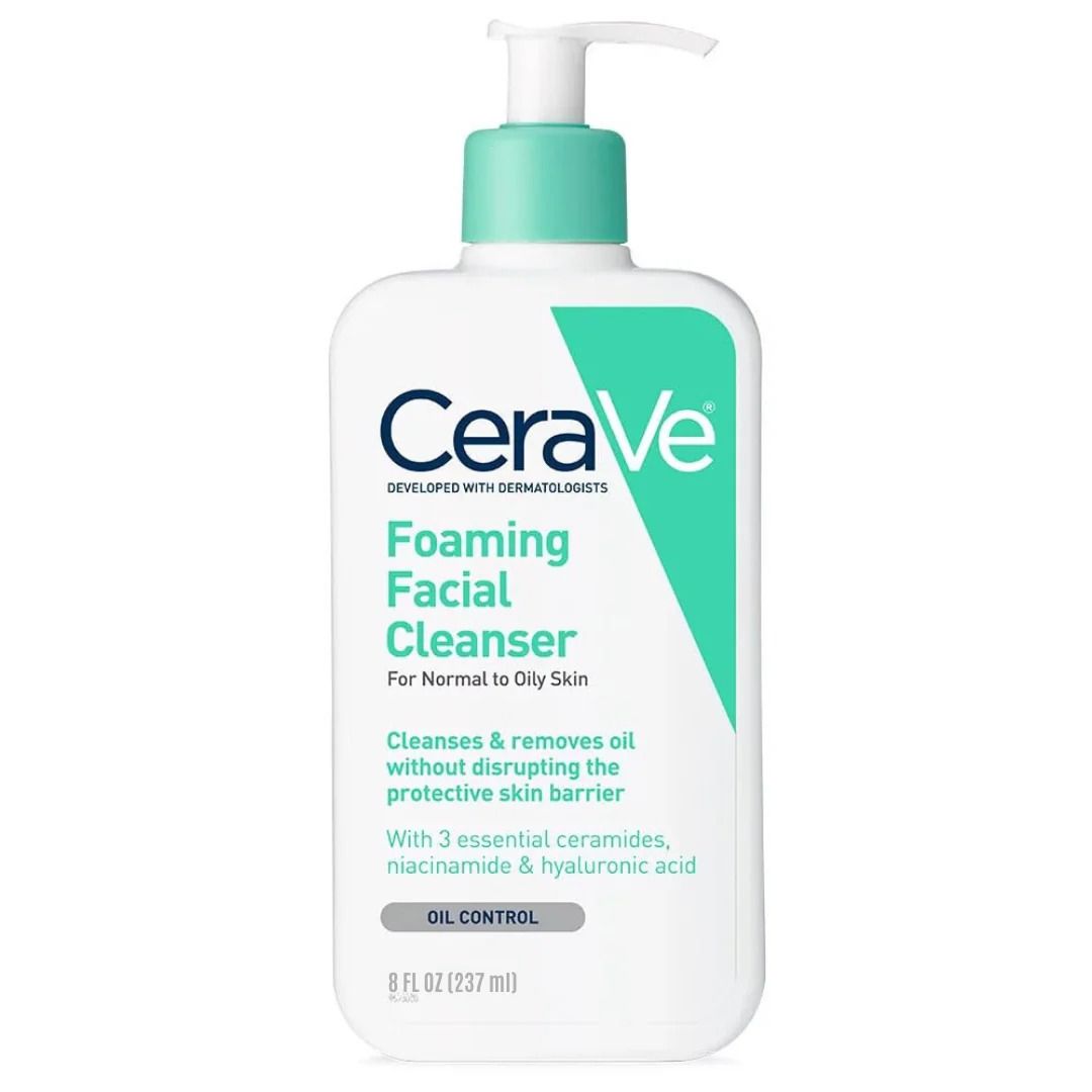 CeraVe Foaming Facial Cleanser for Normal to Oily Skin – Oil Control with Ceramides, Niacinamide &amp; Hyaluronic Acid, 237ml