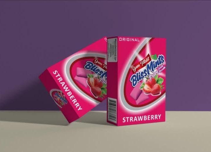 BlissMints Gum Tablets - Assorted Fruit & Spearmint Flavors | 12-Piece Pack for Fresh Breath | Banana, Mango, Strawberry View Gallery - Pakistan