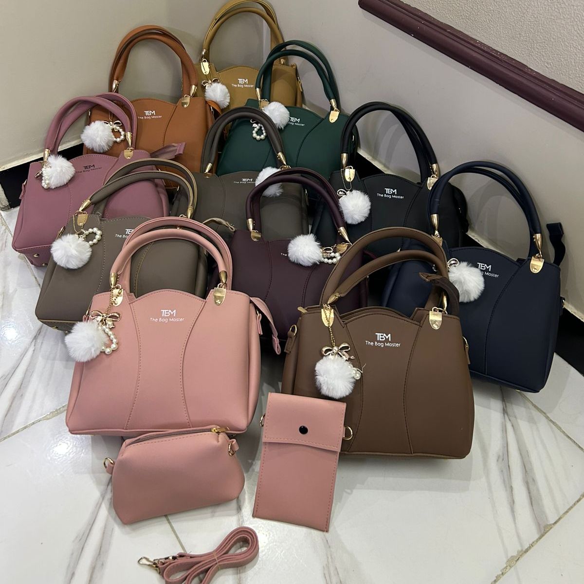 TBM The Bag Master 3 Piece Handbag Set Providing Stylish Design Comfortable Use Everyday Carry Support