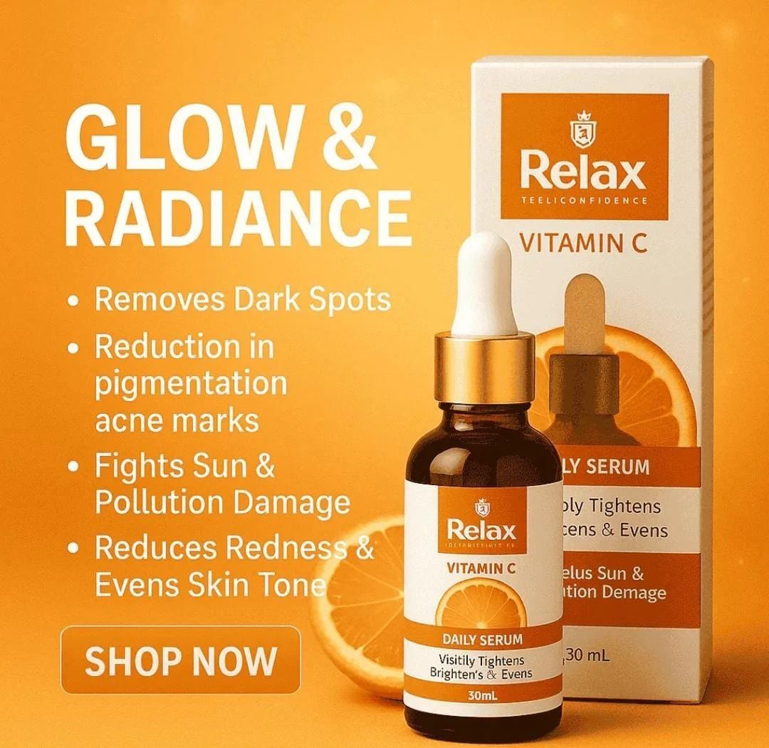 Relax Vitamin C Daily Serum - 30ml | Visibly Brightens, Evens Skin Tone, and Reduces Aging Signs for a Radiant, Youthful Glow View Gallery - Pakistan