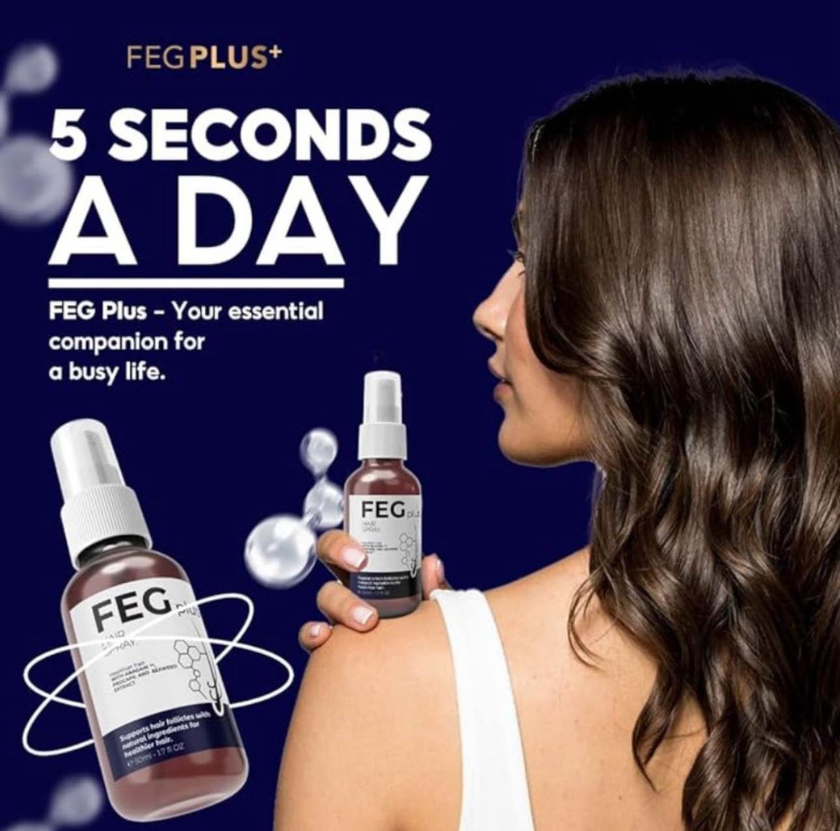 FEG PLUS Hair Growth Serum & Spray – 50ml Advanced Formula for Men & Women, Stronger, Thicker Hair View Gallery - Pakistan
