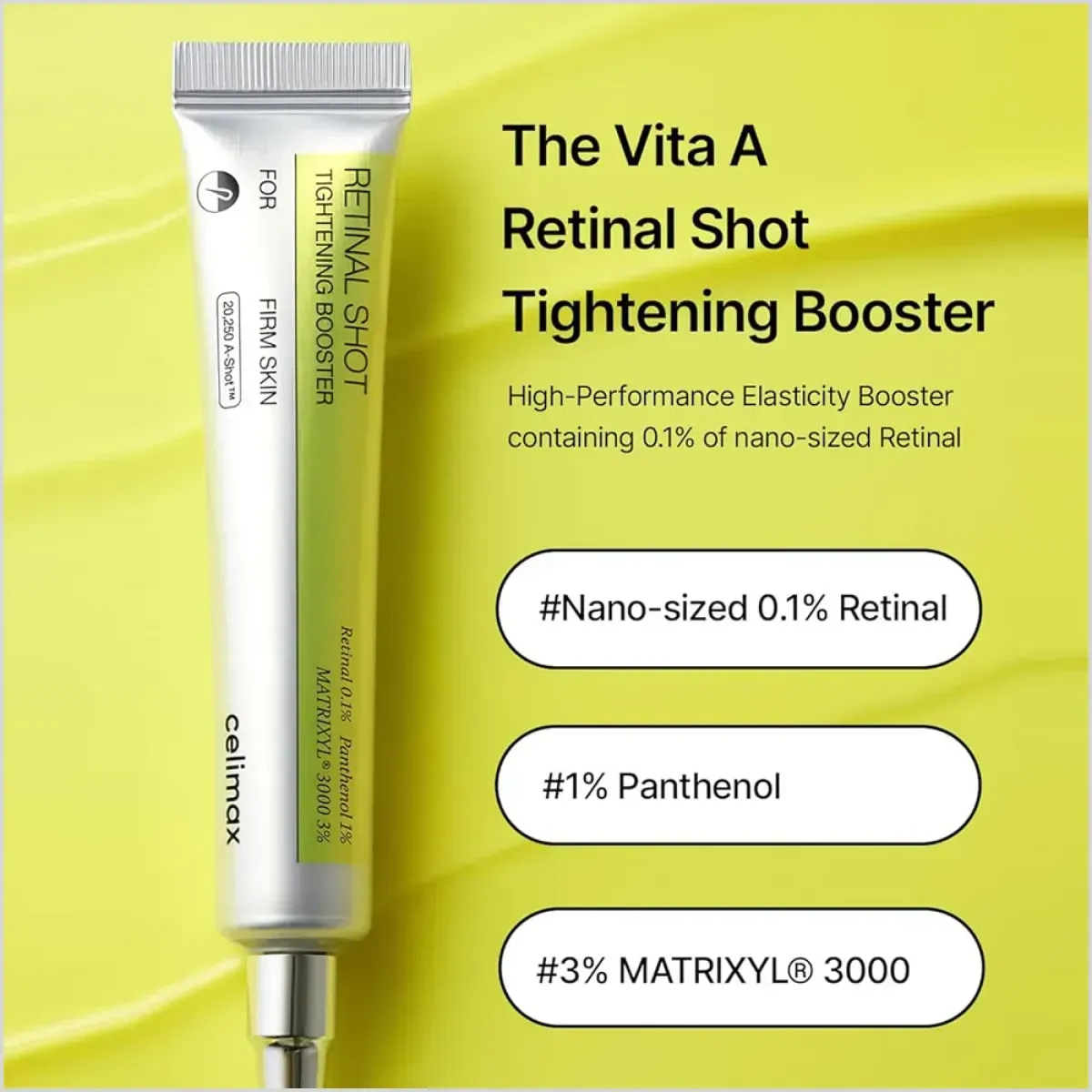 Celimax The Vita‑A Retinal Shot Tightening Booster | 15ml | Retinal Serum for Firm & Smooth Skin View Gallery - Pakistan
