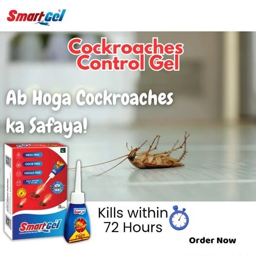 SmartGel Cockroach Killer Gel (20g) | Professional Strength, Odorless & Mess-Free Solution | Kills Within 72 Hours for Home & Kitchen Use View Gallery - Pakistan