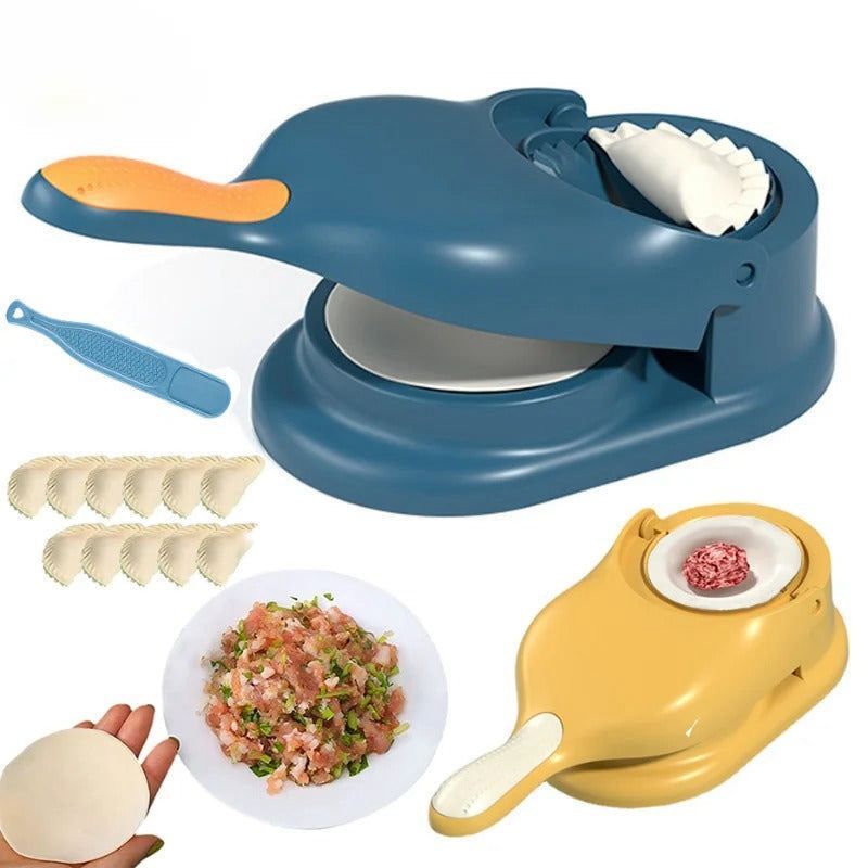 2-in-1 Manual Dumpling Maker &amp; Dough Press Machine | Portable Samosa &amp; Gujiya Mould Tool | Easy Kitchen DIY Pastry Accessory