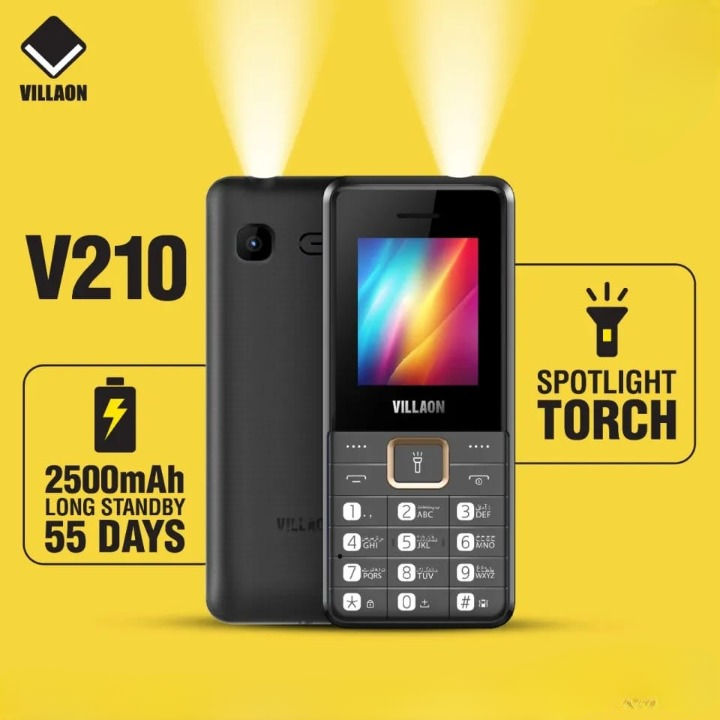 Villaon V210 1.8 Inch LCD Dual SIM Mobile With Removable 2500mAh Battery Basic Camera FM Radio Torch Light And PTA Approved (Random Color) View Gallery - Pakistan