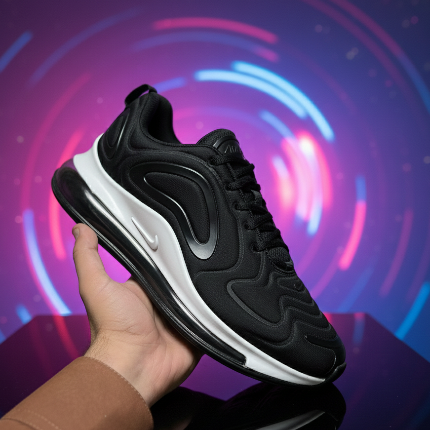 Black Nike Air Max 720 Sneakers Providing Stylish Design Comfortable Wear Durable Quality View Gallery - Pakistan
