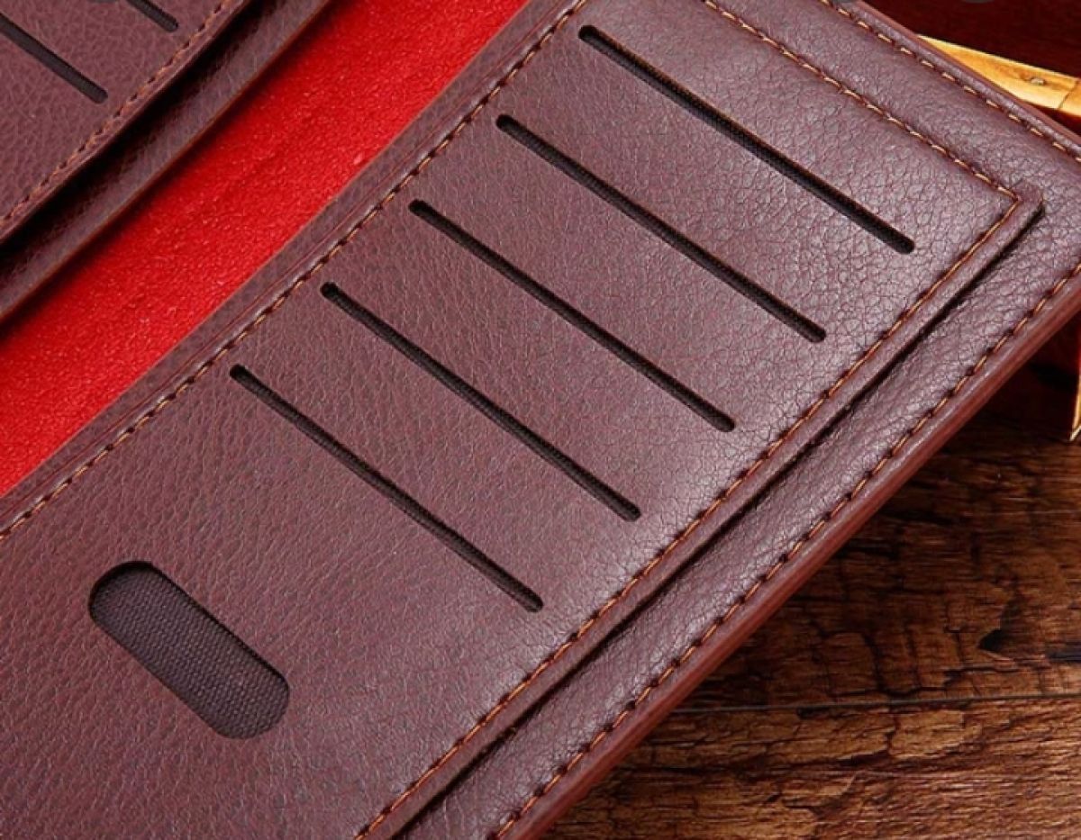 Leather Long Wallet for Men | Slim PU Leather | Money, Mobile & Card Holder | Brown View Gallery - Pakistan