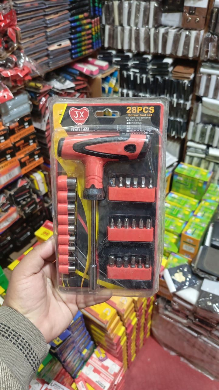 28‑Pcs Screw Tool Set | High‑Quality Screwdrivers & Bits | Durable Repair & Assembly Kit View Gallery - Pakistan