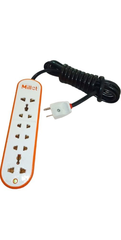 Extension Lead 5‑Way | 4M Copper Wire | Power Switch | Multi‑Socket Extension Cord | White View Gallery - Pakistan