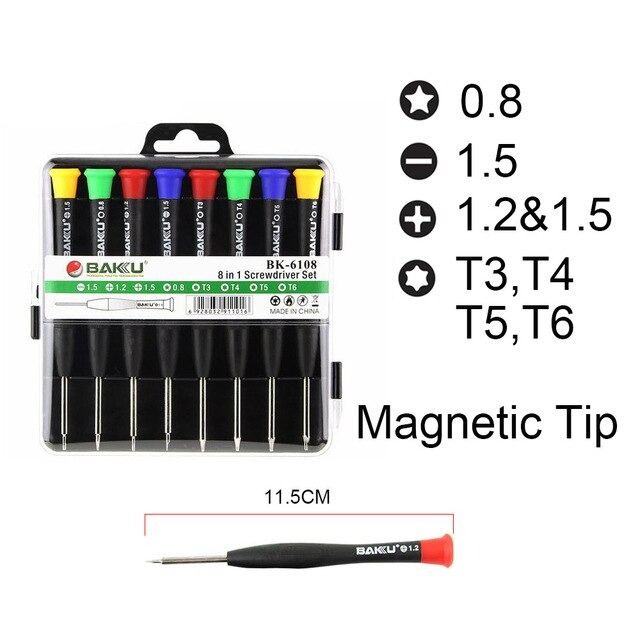 Screwdriver Set 8 in 1 SW‑6308A | Mobile Repairing Kit | Torx, Star, Cross & Slotted Screwdrivers View Gallery - Pakistan