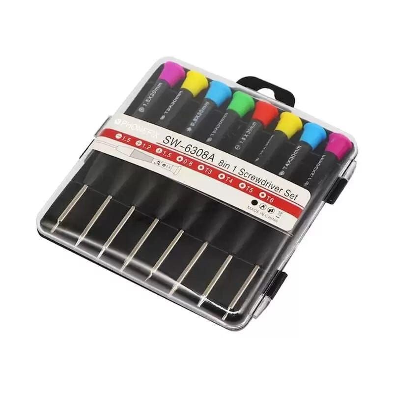 Screwdriver Set 8 in 1 SW‑6308A | Mobile Repairing Kit | Torx, Star, Cross & Slotted Screwdrivers View Gallery - Pakistan