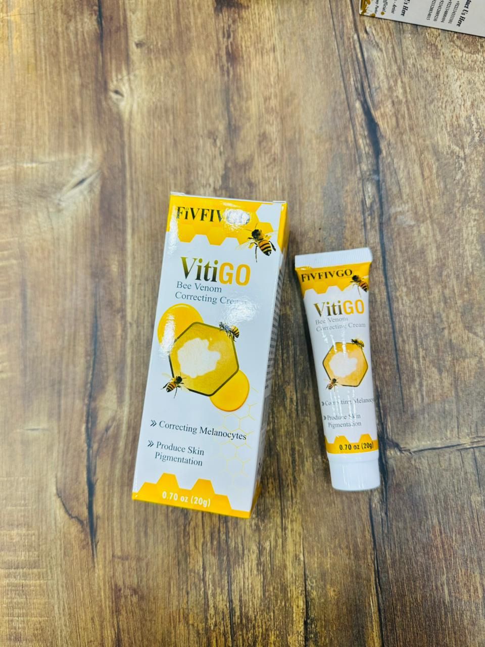 Fivfivgo™ VitiGO Bee Venom Correcting Cream (20g) – Advanced Melanocyte Support for Skin Pigmentation Recovery and Even Skin Tone View Gallery - Pakistan