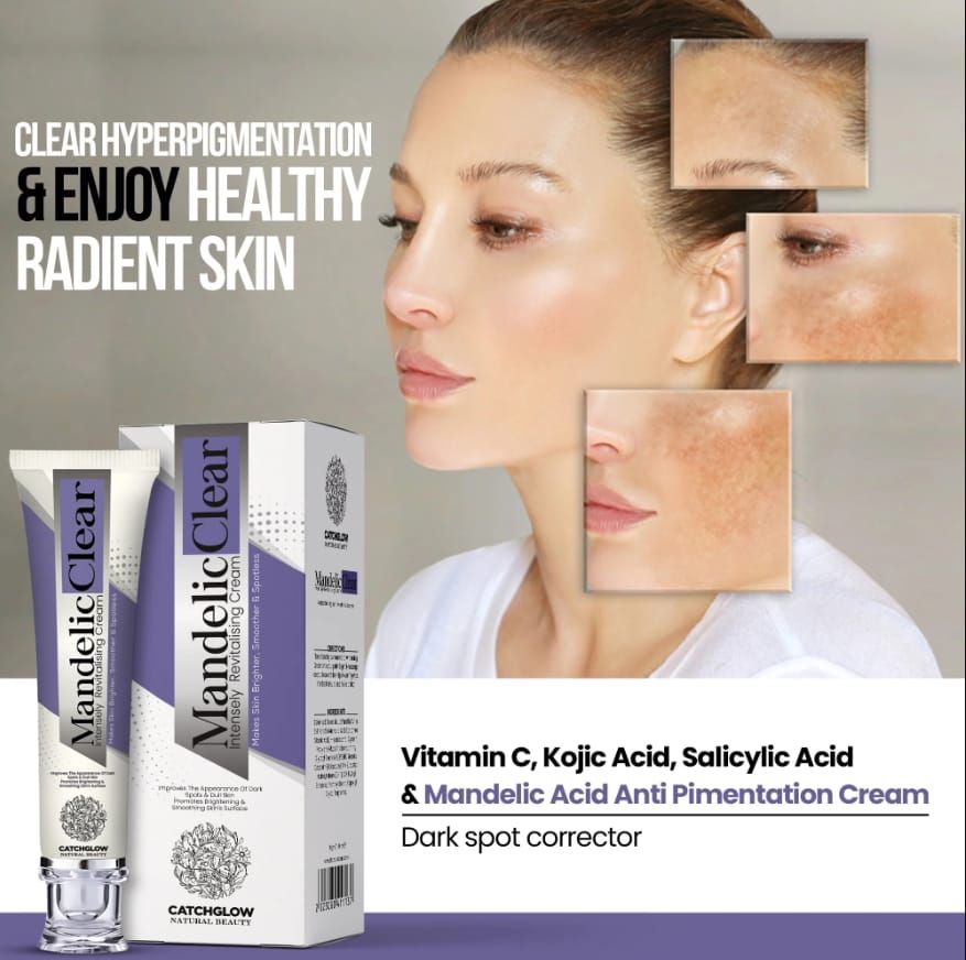 Mandelic Clear Intensely Revitalising Cream by Catchglow - Skin Brightening & Spotless Formula for Smooth, Radiant & Glowing Skin (80g) View Gallery - Pakistan