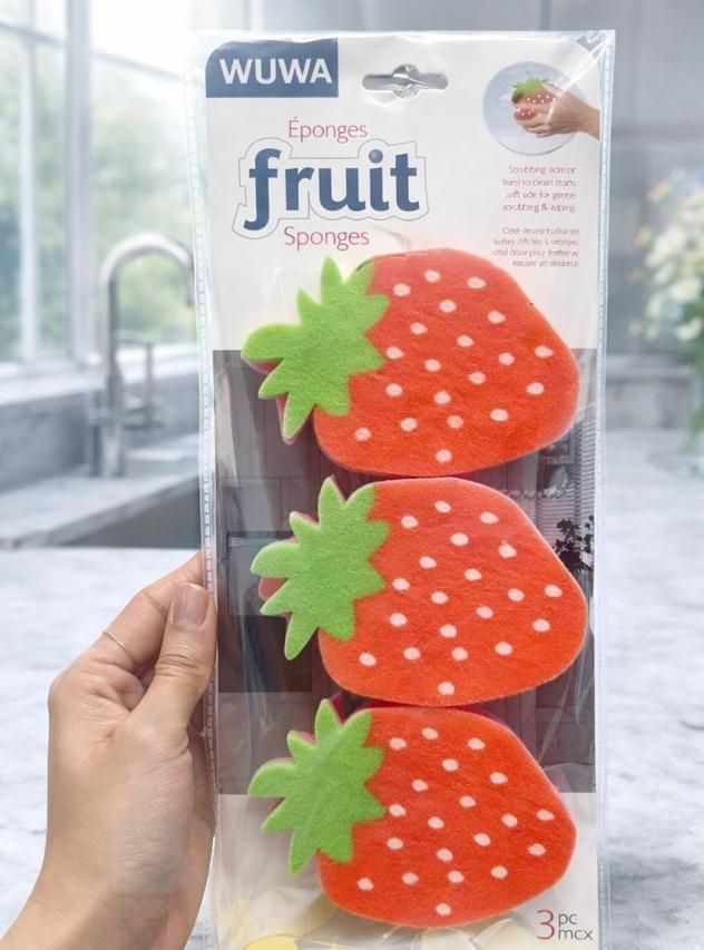 WUWA Stravits Fruit Sponges Providing Creative Design Attractive Look Durable Quality Comfortable Use (Random Design)