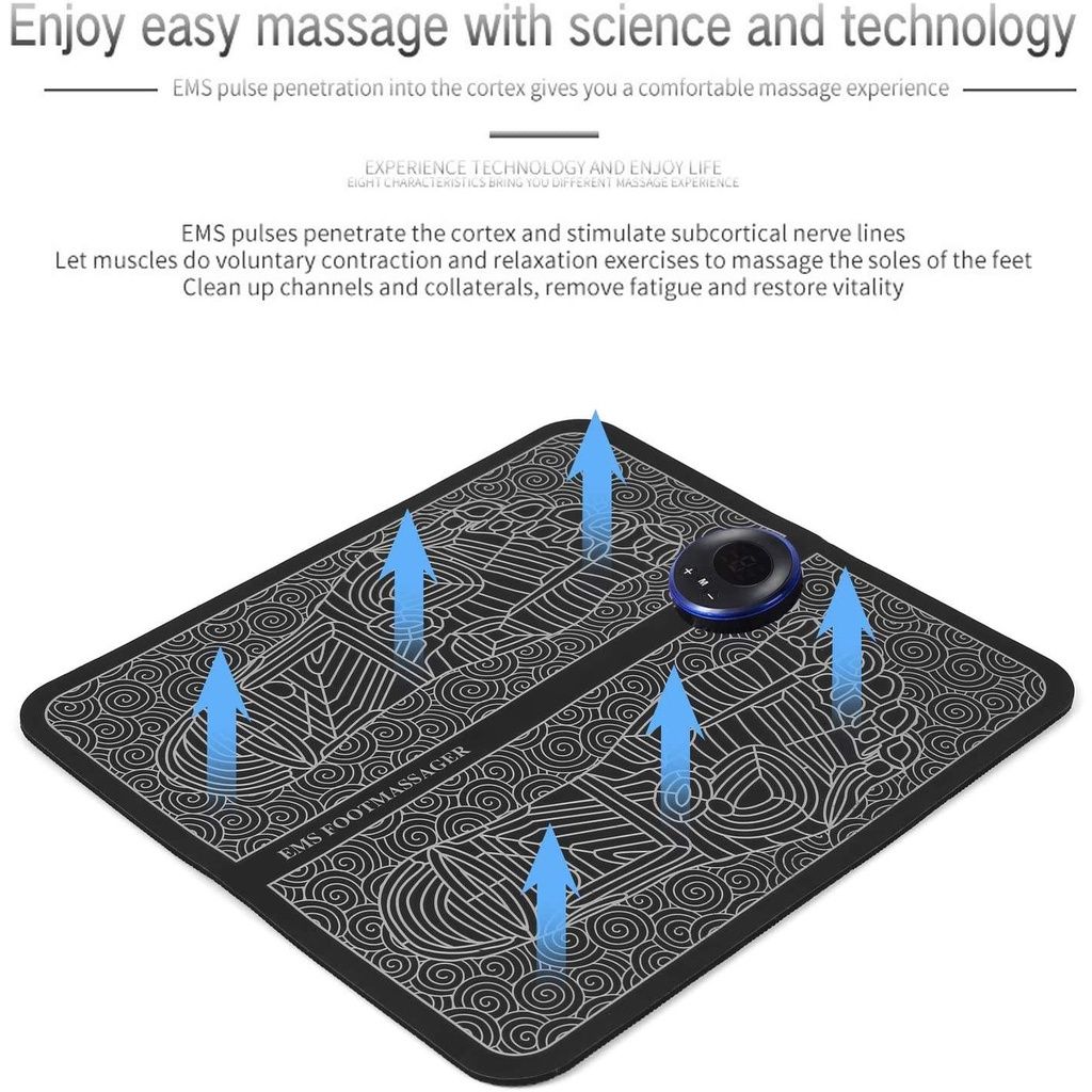 Smart EMS Bioelectric Foot Massager Mat - Portable Pulse Muscle Stimulator for Pain Relief, Circulation Boost & Acupoint Massage Therapy View Gallery - Pakistan