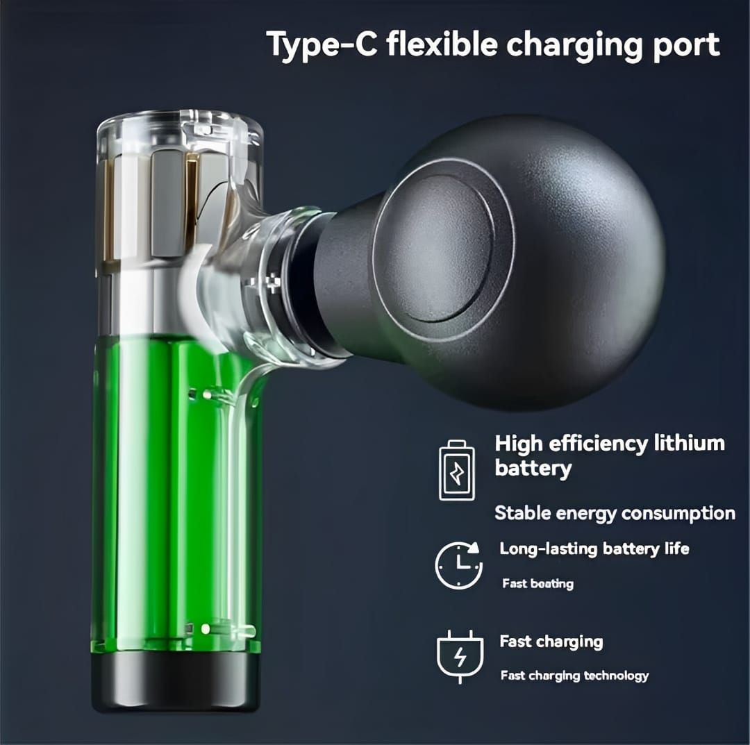 Portable Mini Massage Gun - Compact Deep Tissue Percussion Muscle Massager for Athletes, Pain Relief & Full Body Muscle Recovery View Gallery - Pakistan