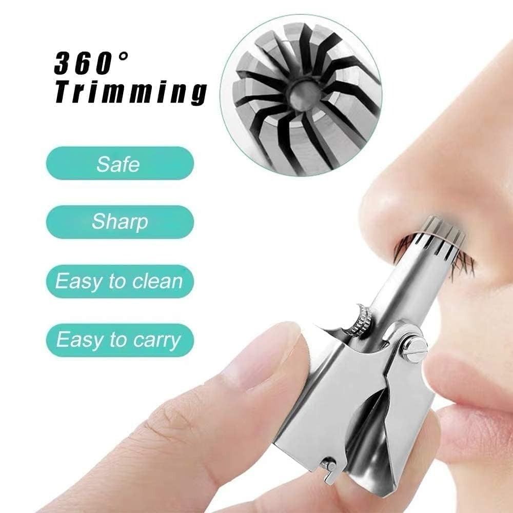 Manual Stainless Steel Nose & Ear Hair Trimmer - Painless, Battery-Free Precision Personal Grooming Tool with Cleaning Brush View Gallery - Pakistan
