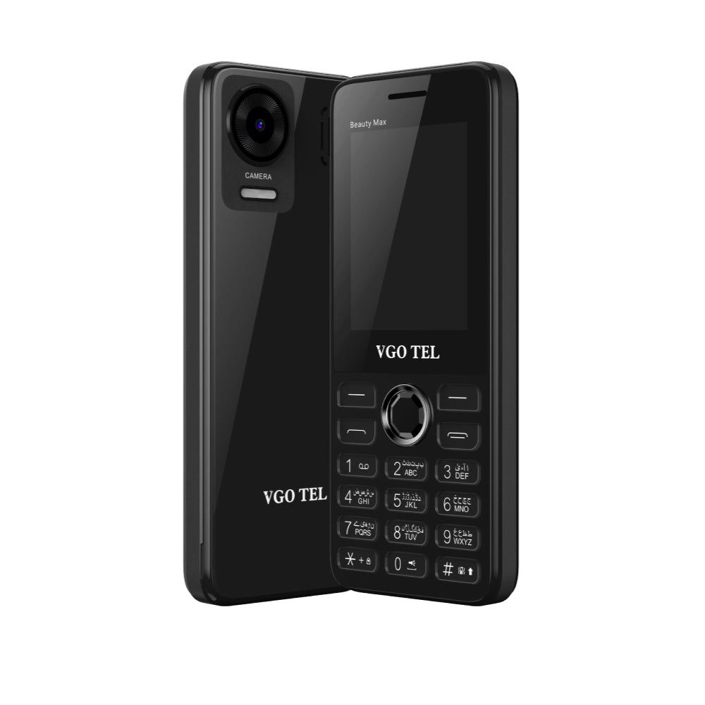VGO TEL Beauty Max Feature Phone | 2.4" Display | Dual SIM | Digital Camera with Flash | Long-Lasting Battery &amp; Slim Glass-Finish Design