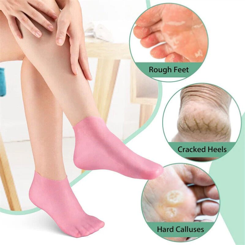 Silicone Moisturizing Gel Socks & Gloves Pack (64g) | Deep Repair for Dry Hands & Feet | Winter Care Deal View Gallery - Pakistan