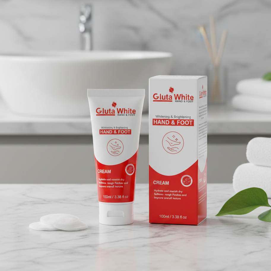 Gluta White Hand And Foot Whitening And Brightening Cream Providing Skin Lightening Glow Care - 100ML