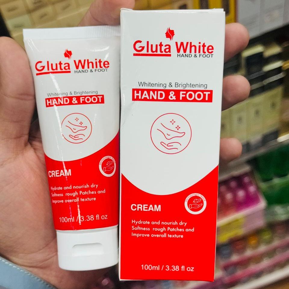 Gluta White Hand And Foot Whitening And Brightening Cream Providing Skin Lightening Glow Care - 100ML View Gallery - Pakistan