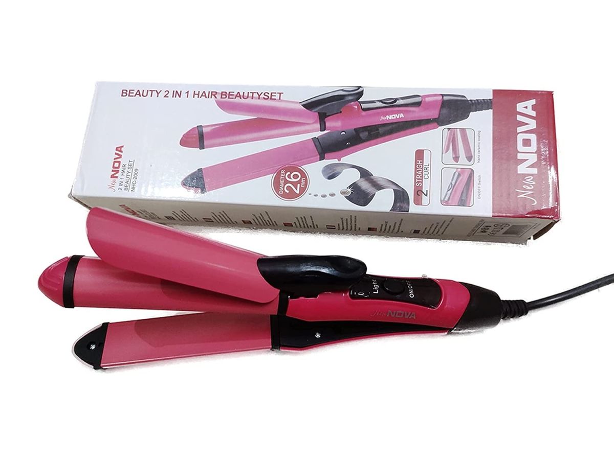 Nova 2‑in‑1 Hair Straightener & Curler | Model NHC‑2009 | Professional Styling Tool View Gallery - Pakistan