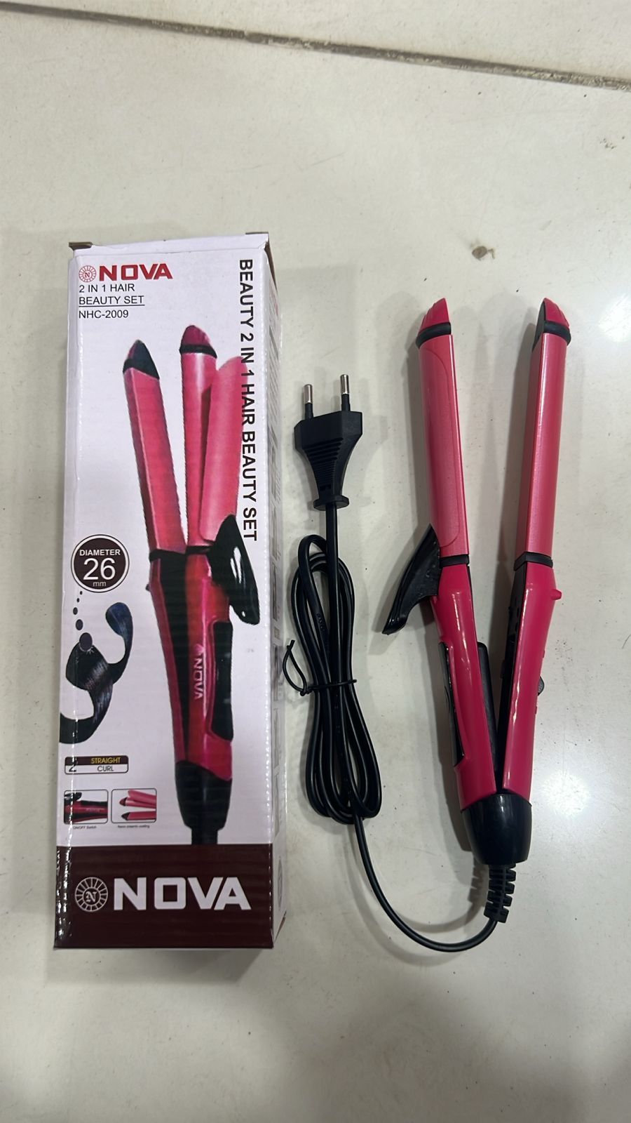 Nova 2‑in‑1 Hair Straightener & Curler | Model NHC‑2009 | Professional Styling Tool View Gallery - Pakistan