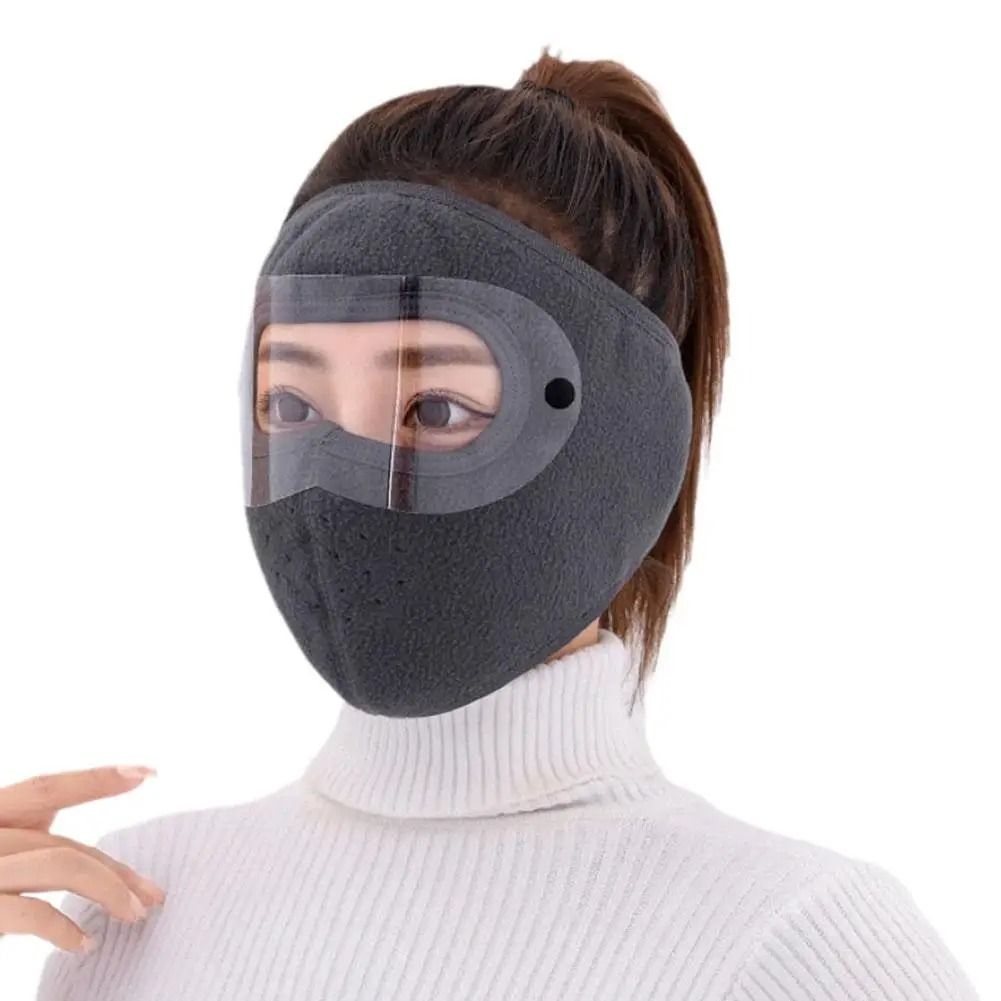 Full Face Shield | Dustproof Anti‑Fog | Winter Warm Fleece Mask | Windproof Riding HD Shield – 1Pc Random Colour View Gallery - Pakistan