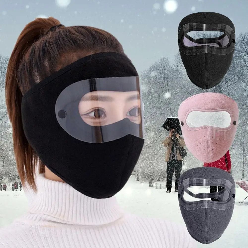 Full Face Shield | Dustproof Anti‑Fog | Winter Warm Fleece Mask | Windproof Riding HD Shield – 1Pc Random Colour View Gallery - Pakistan