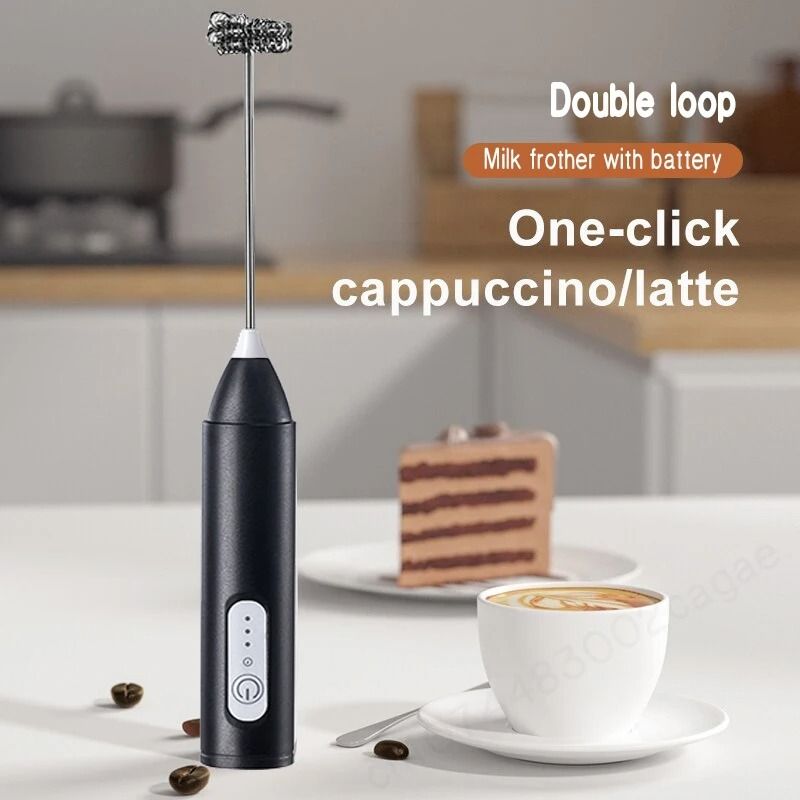 Electric Coffee &amp; Egg Beater | USB Rechargeable | 2‑in‑1 Handheld Mixer | Adjustable Speed Frother &amp; Milk Foamer