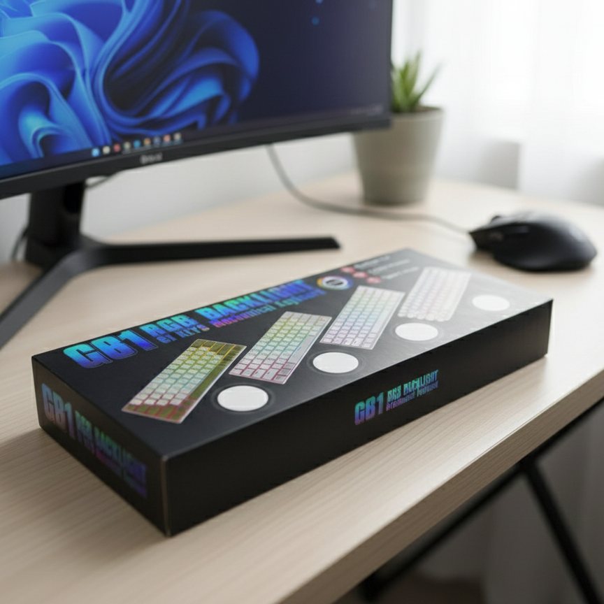 GB1 Ultra-Compact 60% Wireless Mechanical Gaming Keyboard – Triple-Mode Connectivity (2.4GHz/Bluetooth/USB-C), RGB Backlit, 61 Keys Hot-Swappable Pro Gamer Edition View Gallery - Pakistan