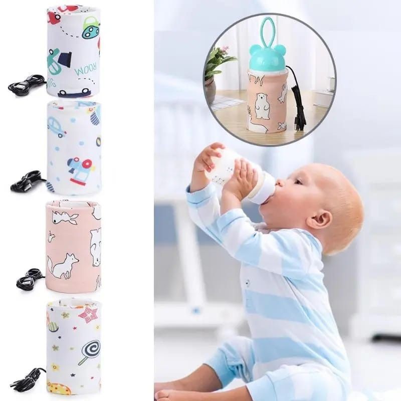 Portable USB Feeder Warmer Pouch | 42°C Constant Heating | Easy‑to‑Carry | Random Design View Gallery - Pakistan