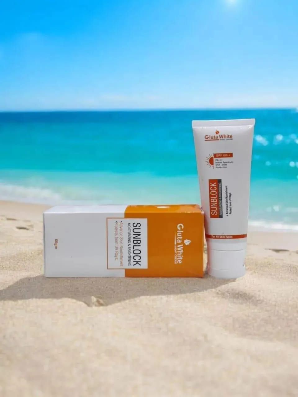 Gluta White Advanced Sunblock SPF 60+ – Broad Spectrum UV Protection View Gallery - Pakistan